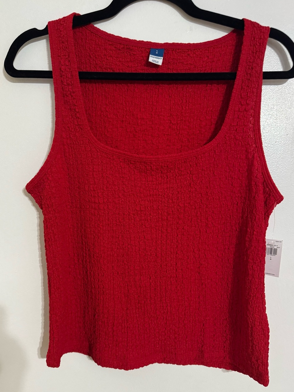 Old Navy Red Textured Tank Top Size L
